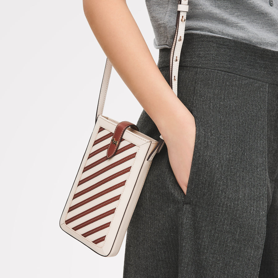 Willis Street - Stripe Medium  Phone Crossbody Salt - 113134