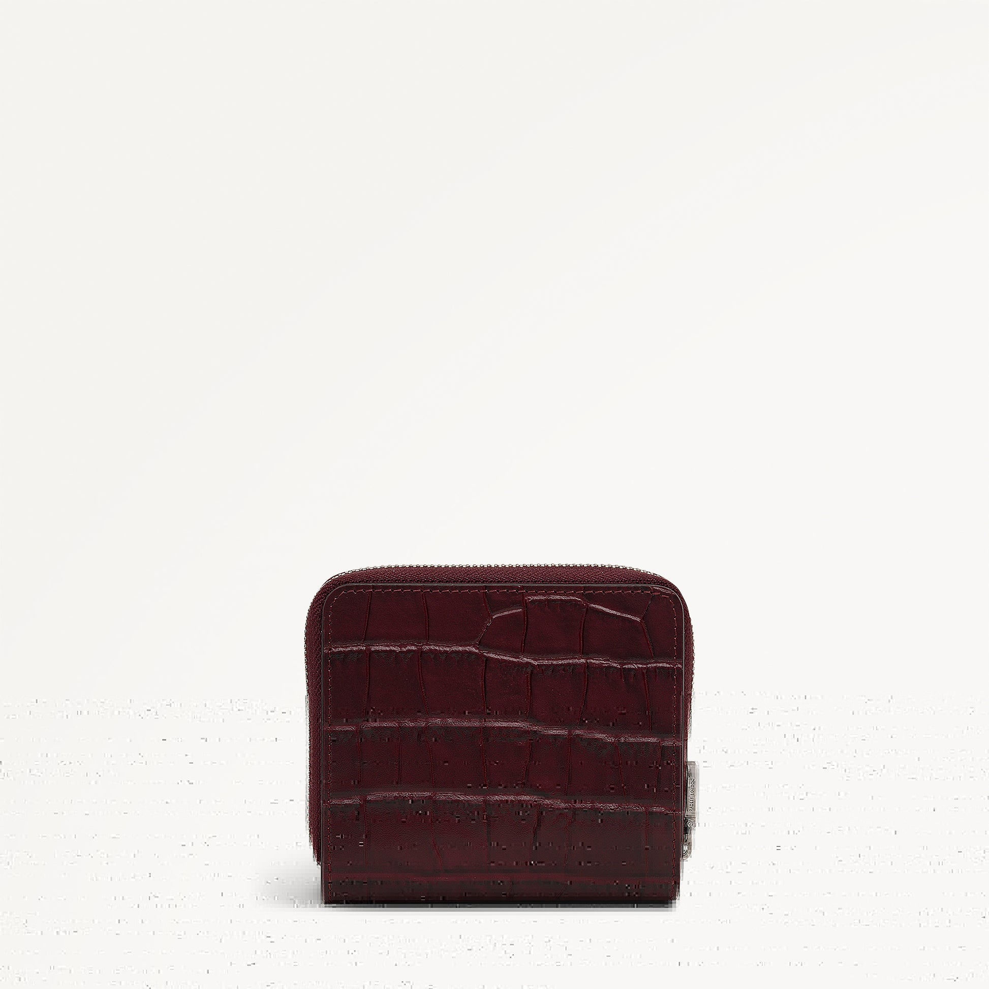 Dukes Place - Faux Croc Medium Zip Around Wallet Dark Cherry - 113148