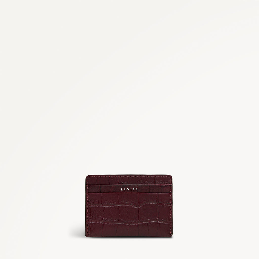 Dukes Place - Faux Croc Small Card Holder Dark Cherry - 113149