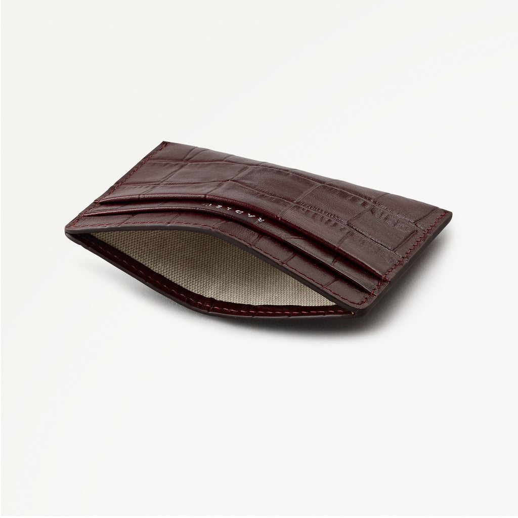 Dukes Place - Faux Croc Small Card Holder Dark Cherry - 113149