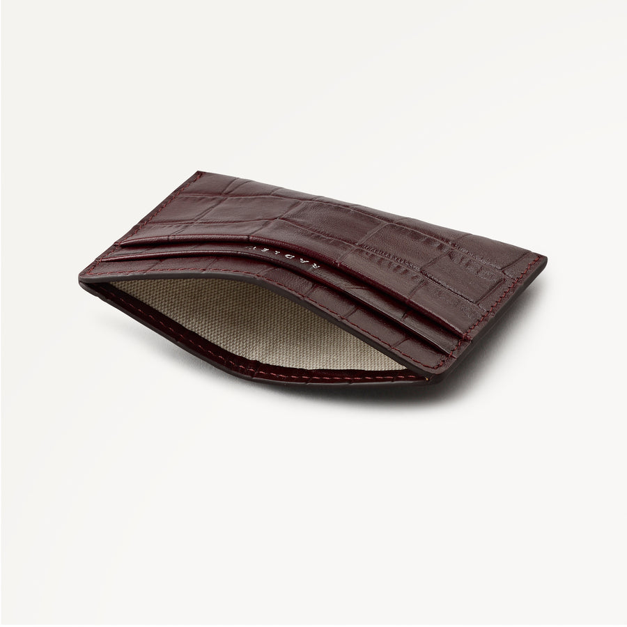 Dukes Place - Faux Croc Small Card Holder Dark Cherry - 113149