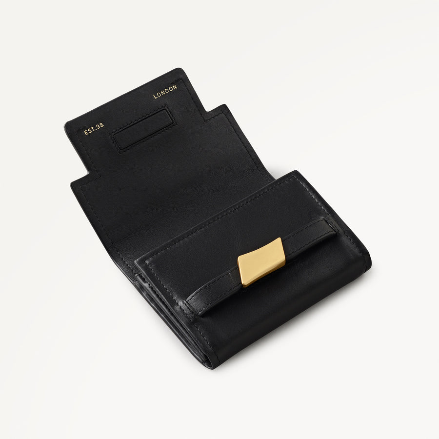 The Christina Medium Flapover Wallet Black - 113159