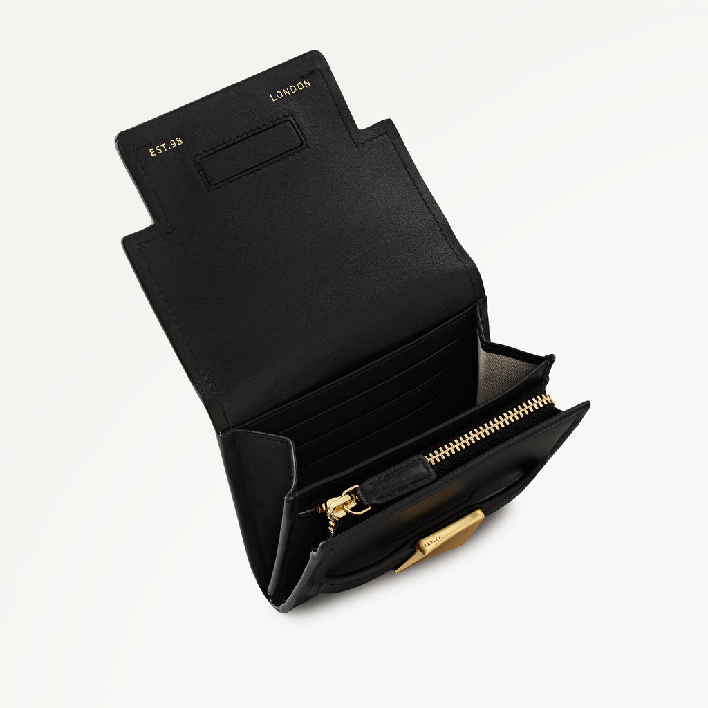 The Christina Medium Flapover Wallet Black - 113159