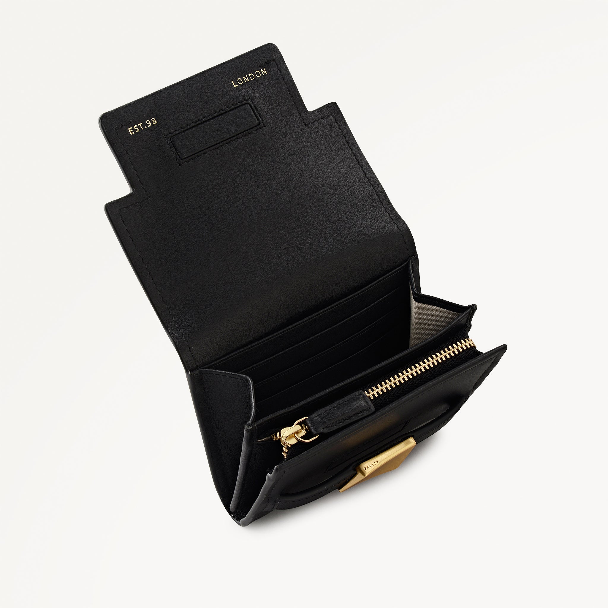 The Christina Medium Flapover Wallet Black - 113159
