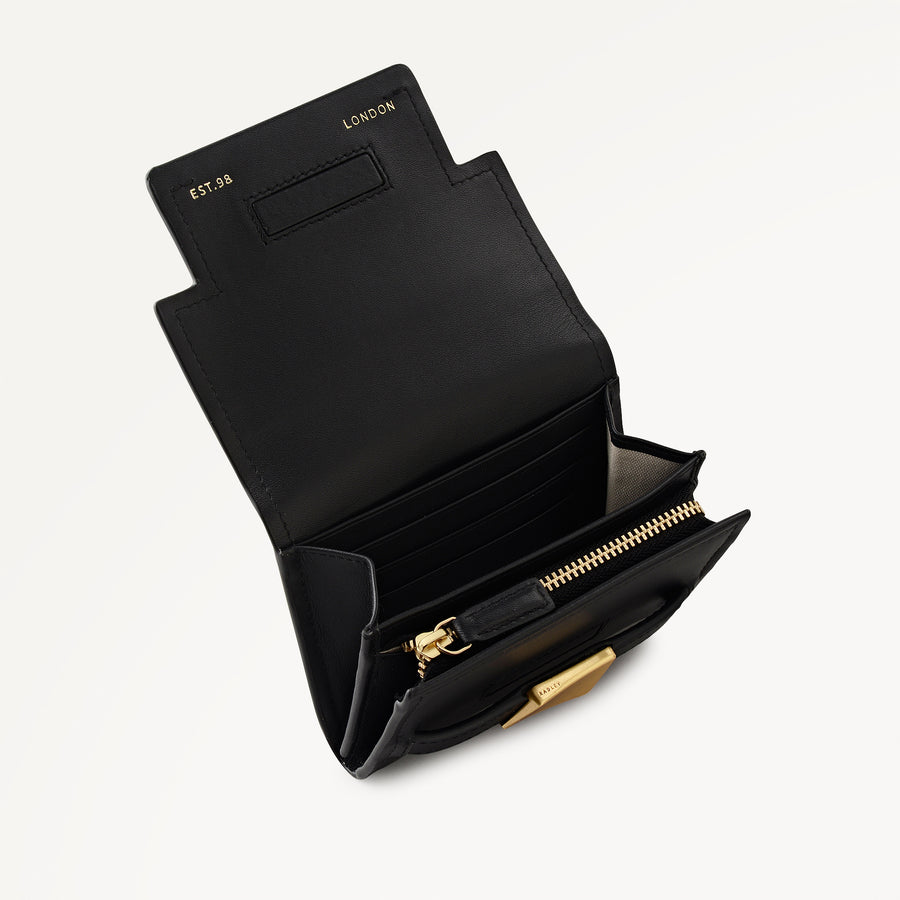 The Christina Medium Flapover Wallet Black - 113159