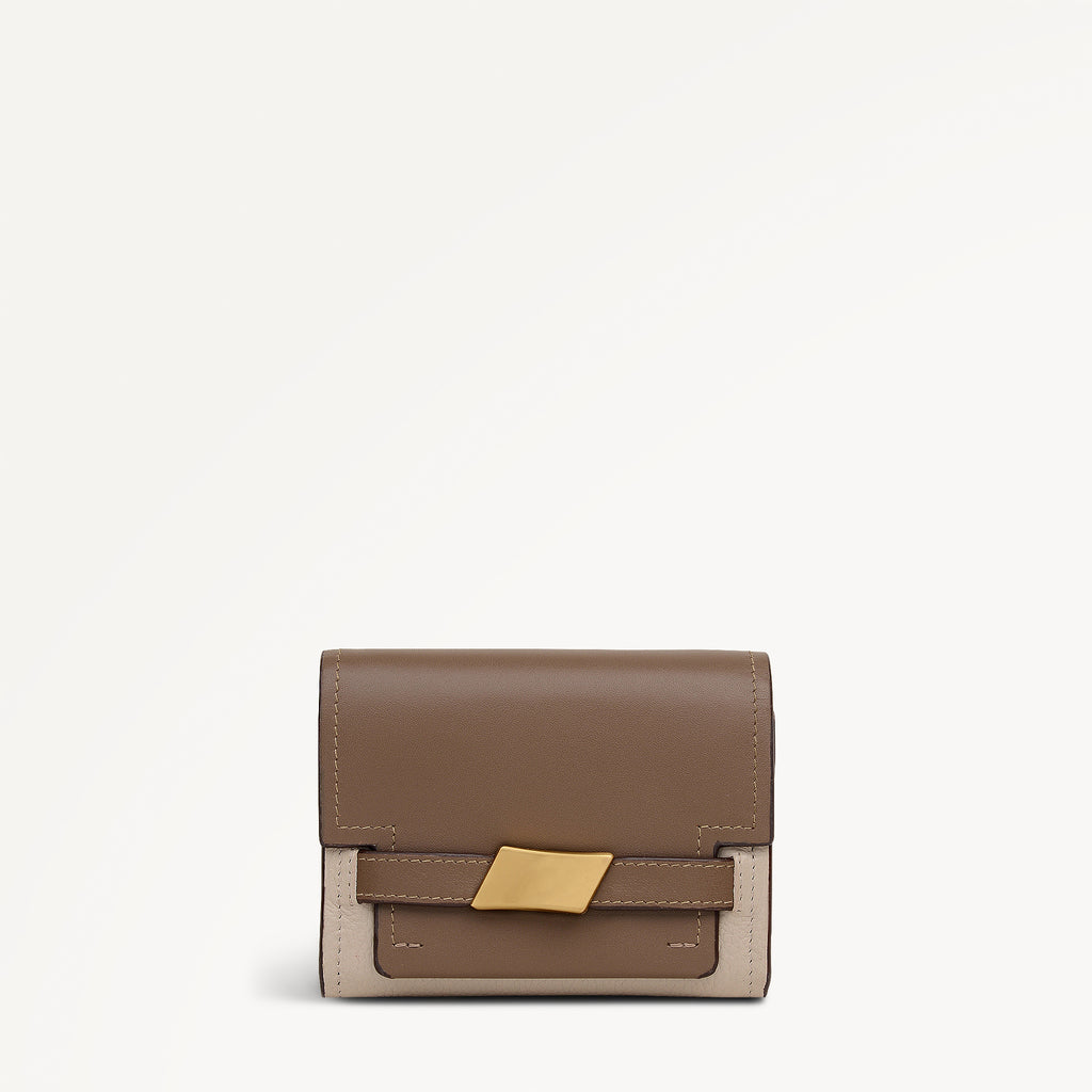 The Christina - Colourblock Medium Flapover Wallet Porcini - 113160