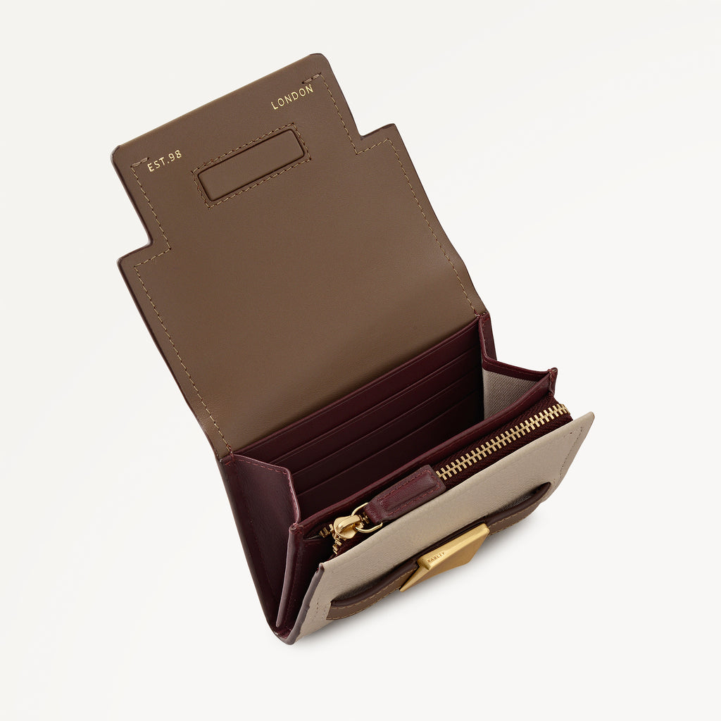 The Christina - Colourblock Medium Flapover Wallet Porcini - 113160