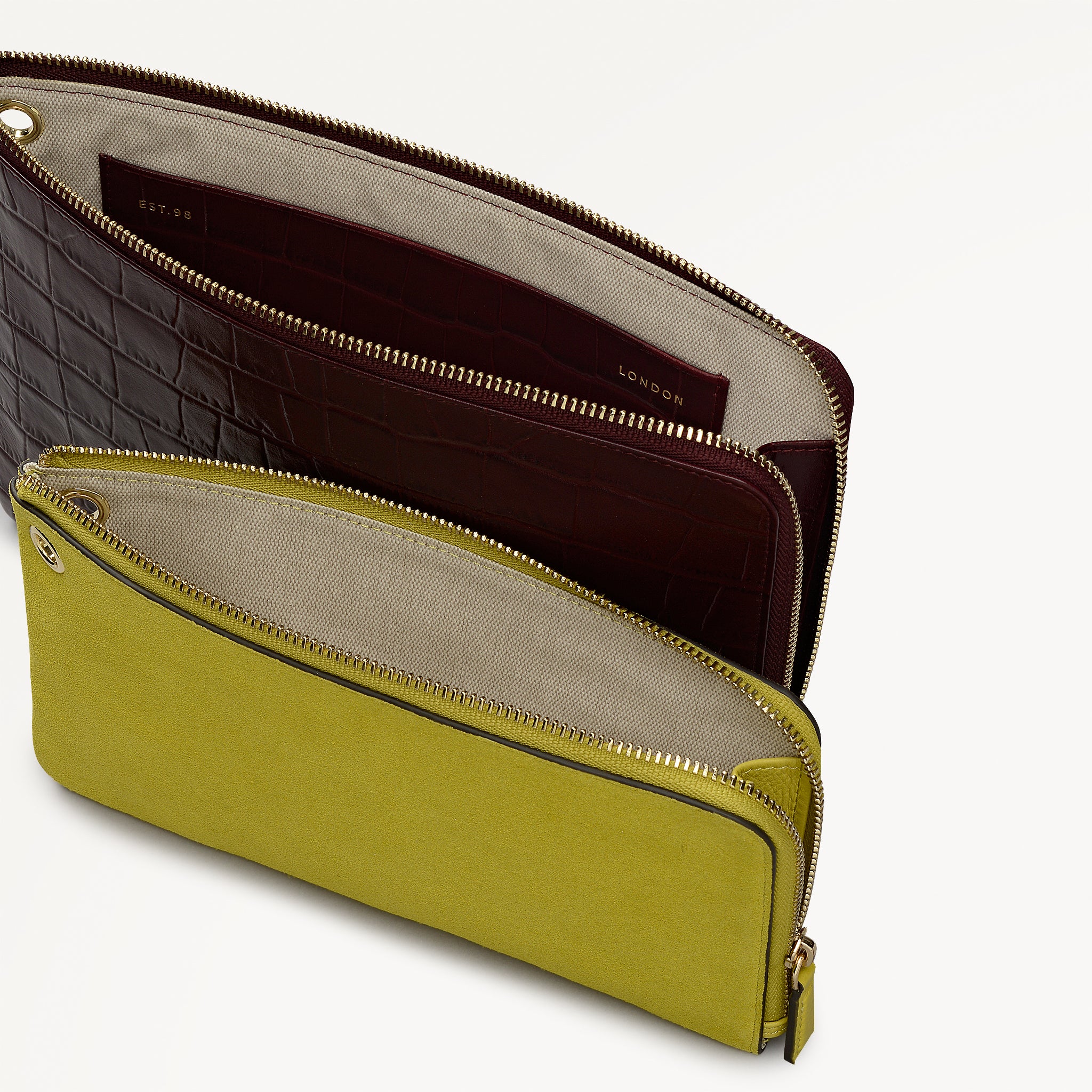 Elms Crescent Medium Multi-Compartment Pouch Dark Cherry - 113164