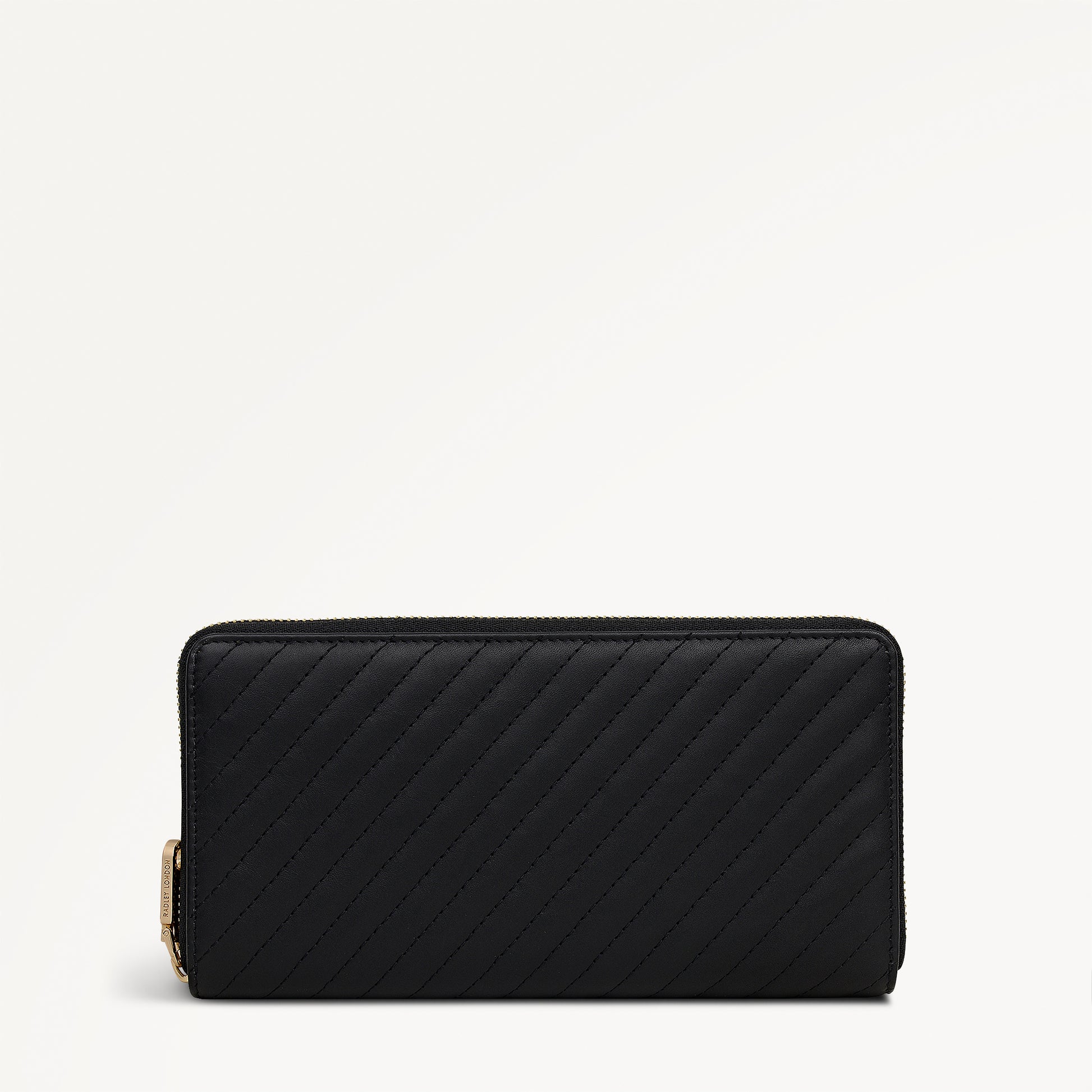 Dukes Place Quilted Large Zip Around Wallet in Black - 113165