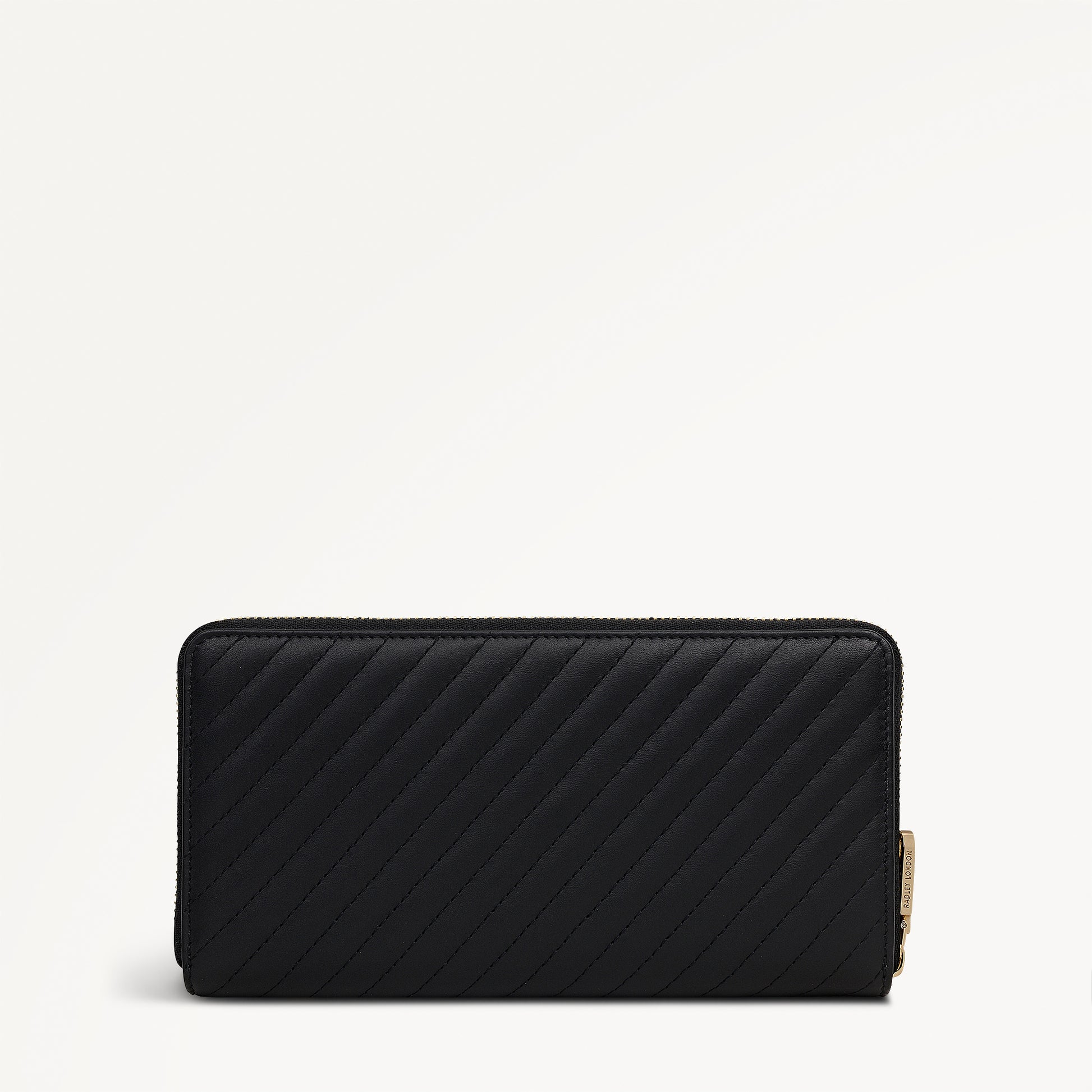 Dukes Place Quilted Large Zip Around Wallet in Black - 113165