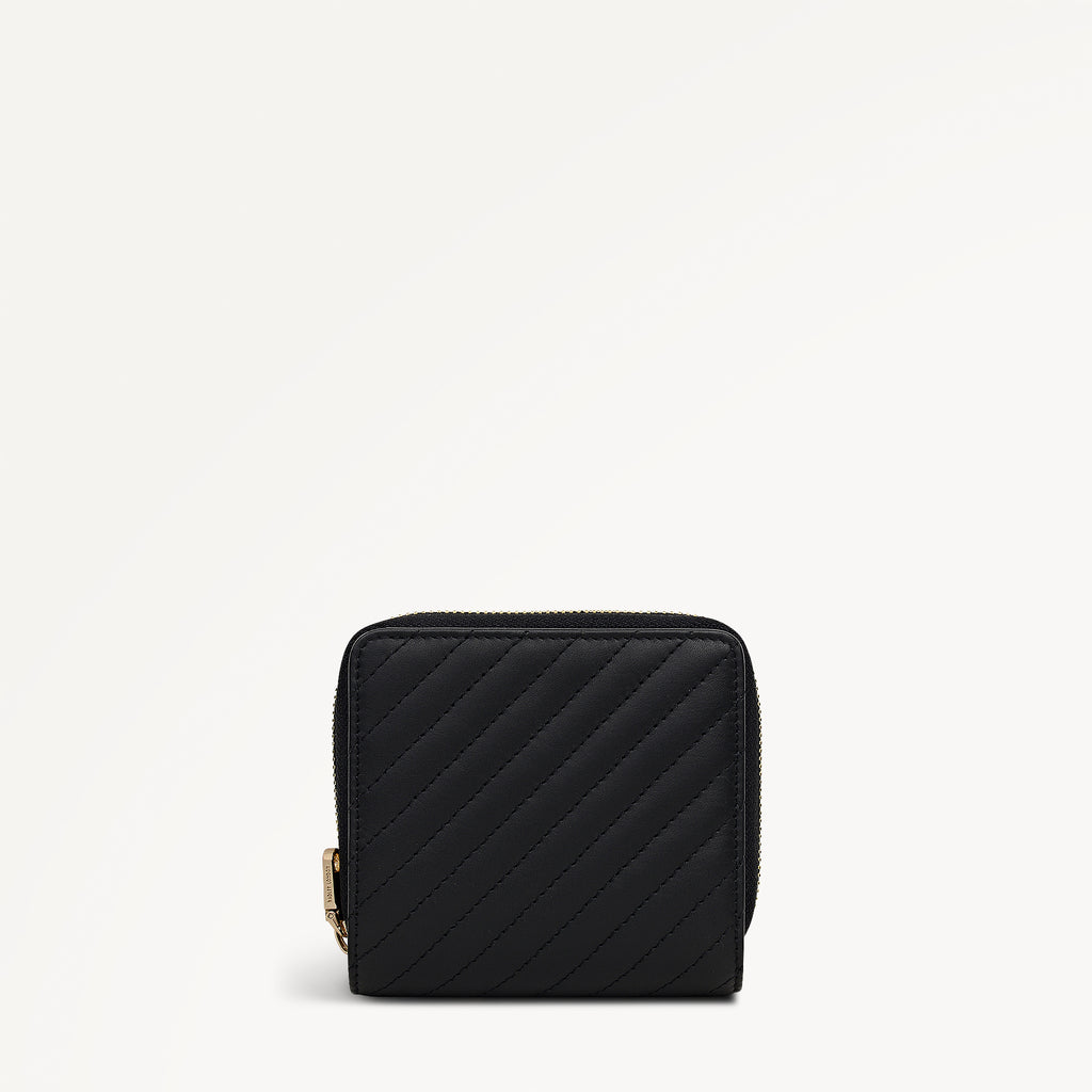 Dukes Place Quilted Medium Zip Around Wallet in Black- 113166