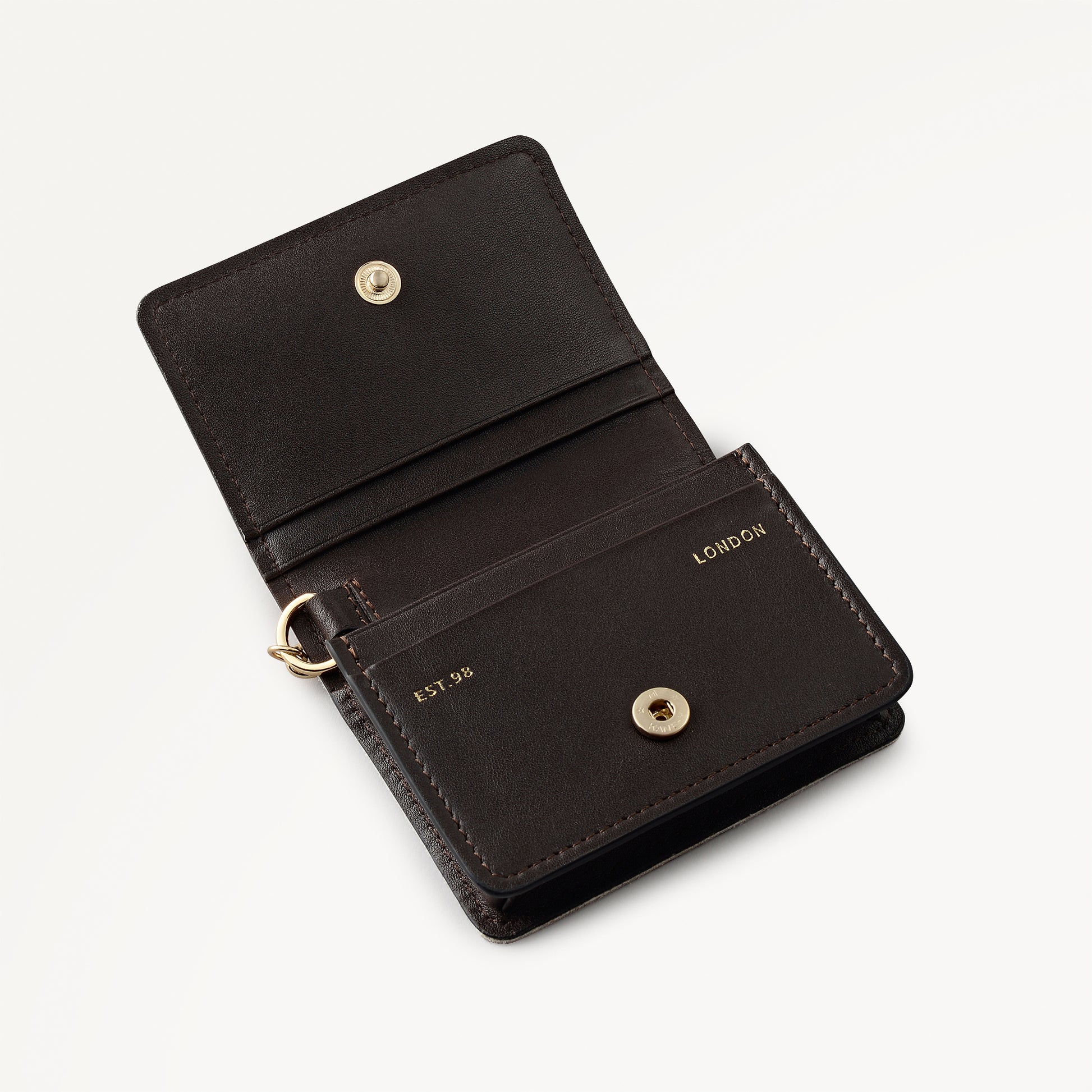 Chester Row - Cow Hide Small Card Holder Dark Oak - 113174