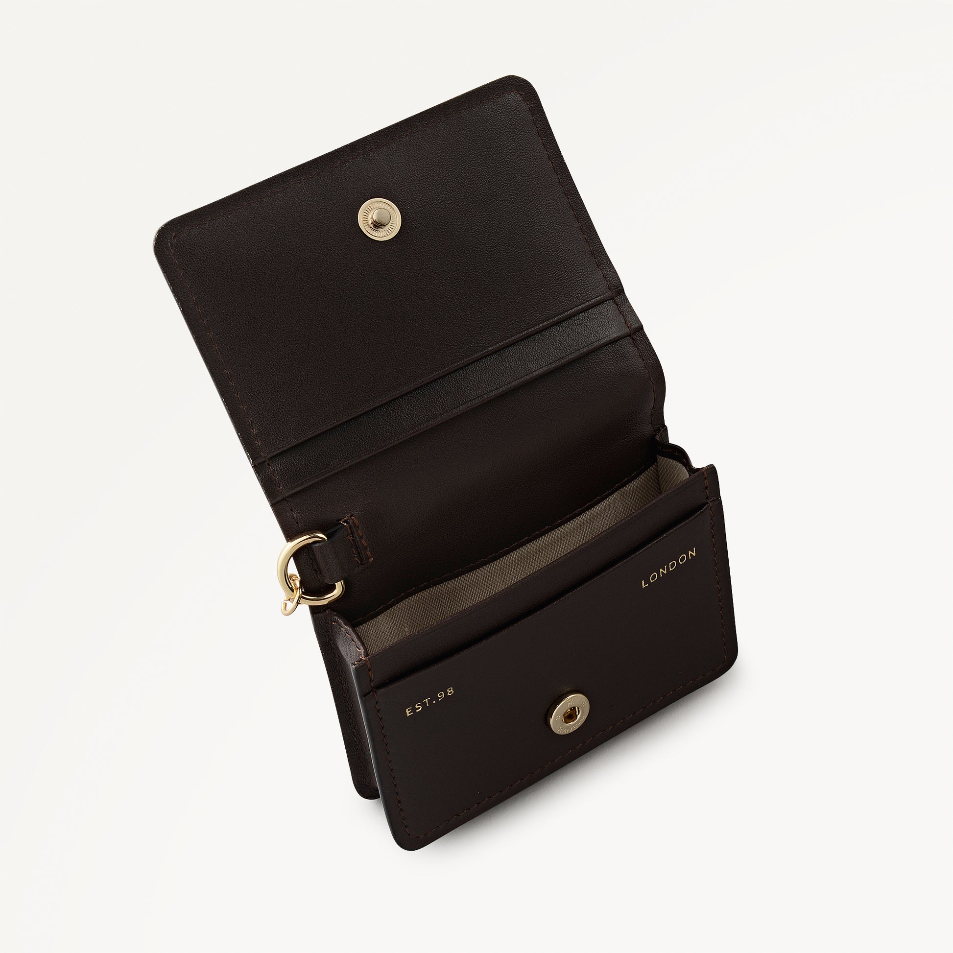 Chester Row - Cow Hide Small Card Holder Dark Oak - 113174