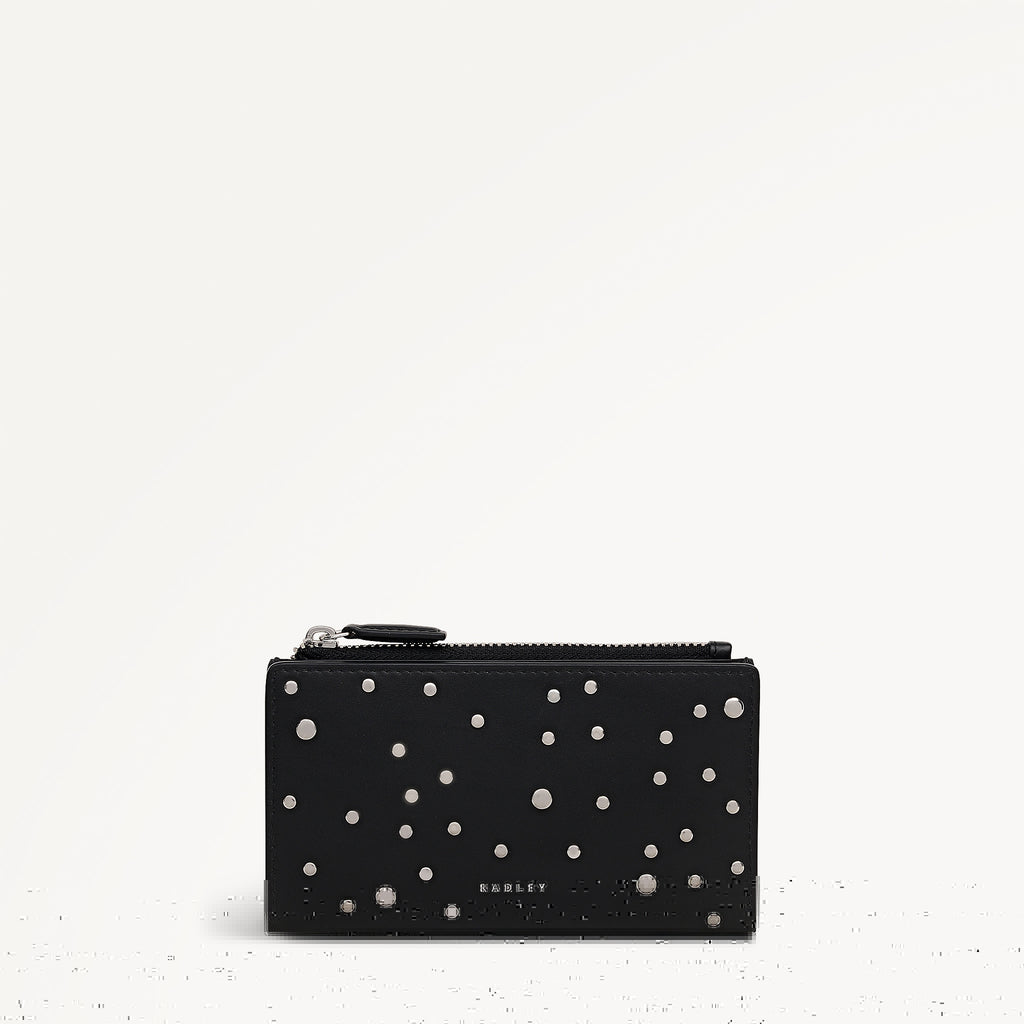 Coin Street - Stud Medium Ziptop Wallet Black - 113175