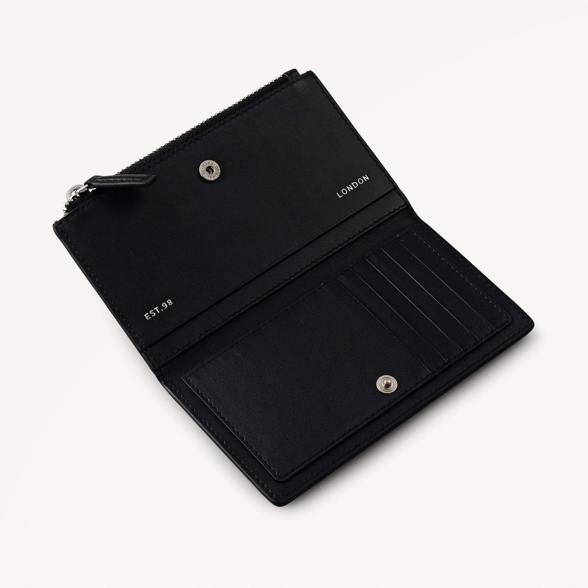 Coin Street - Stud Medium Ziptop Wallet Black - 113175