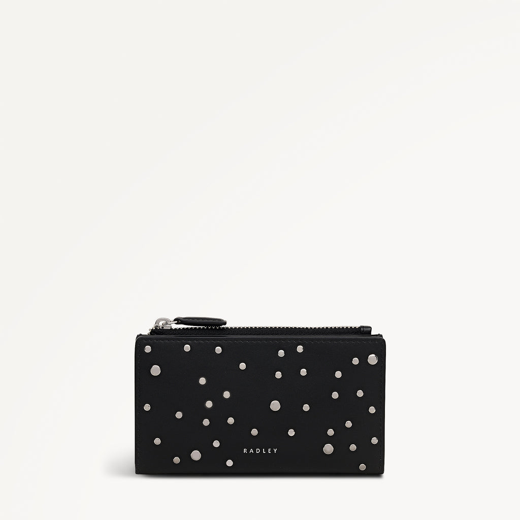 Coin Street - Stud Medium Ziptop Wallet Black - 113175