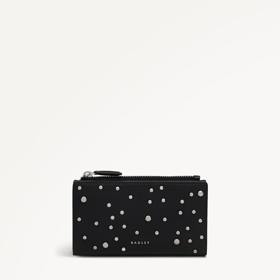 Coin Street - Stud Medium Ziptop Wallet Black - 113175