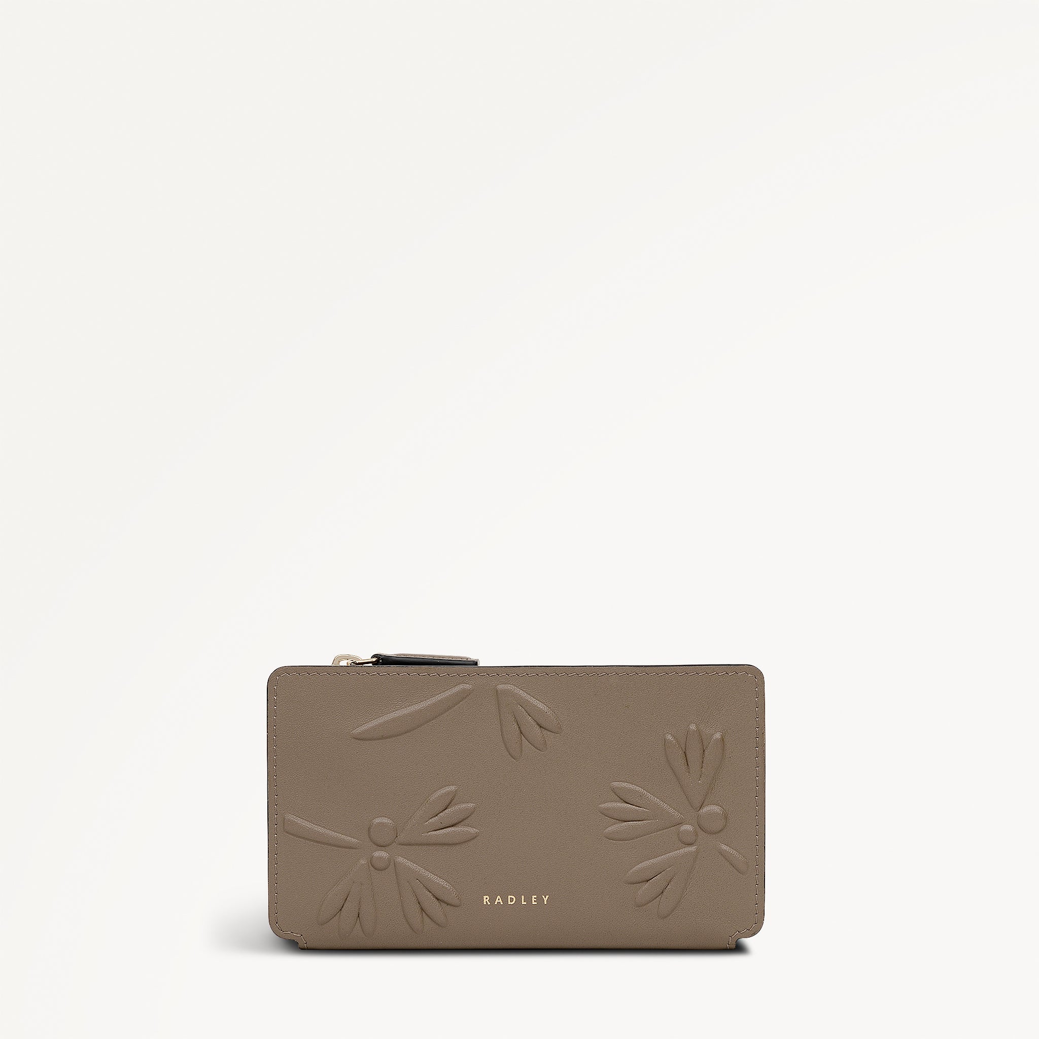 Coin Street - Debossed Medium Ziptop wallet Coffee - 113184