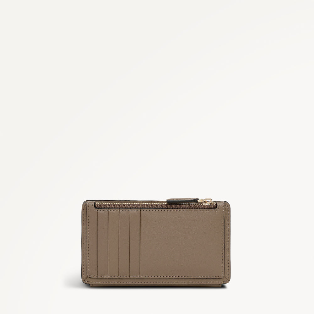 Coin Street - Debossed Medium Ziptop wallet Coffee - 113184