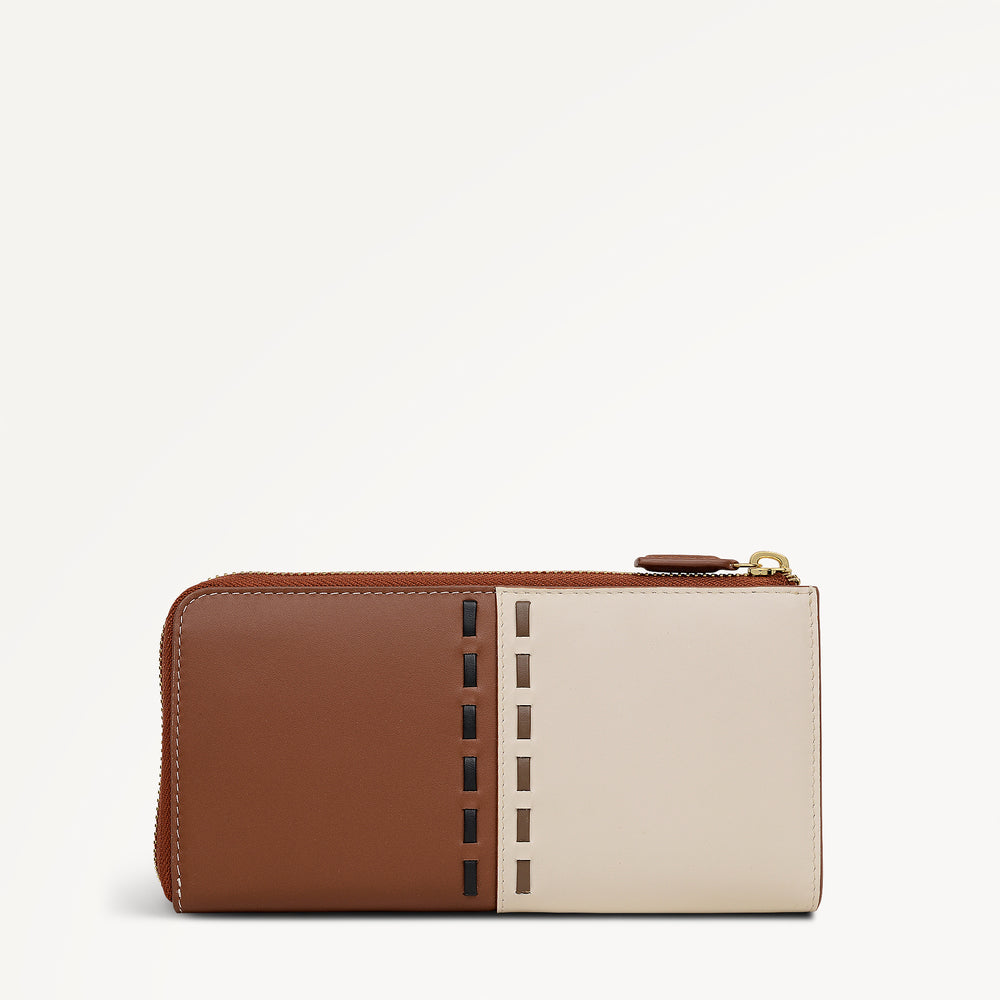 The Abbey - Patchwork Large Zip Around wallet Salt - 113186