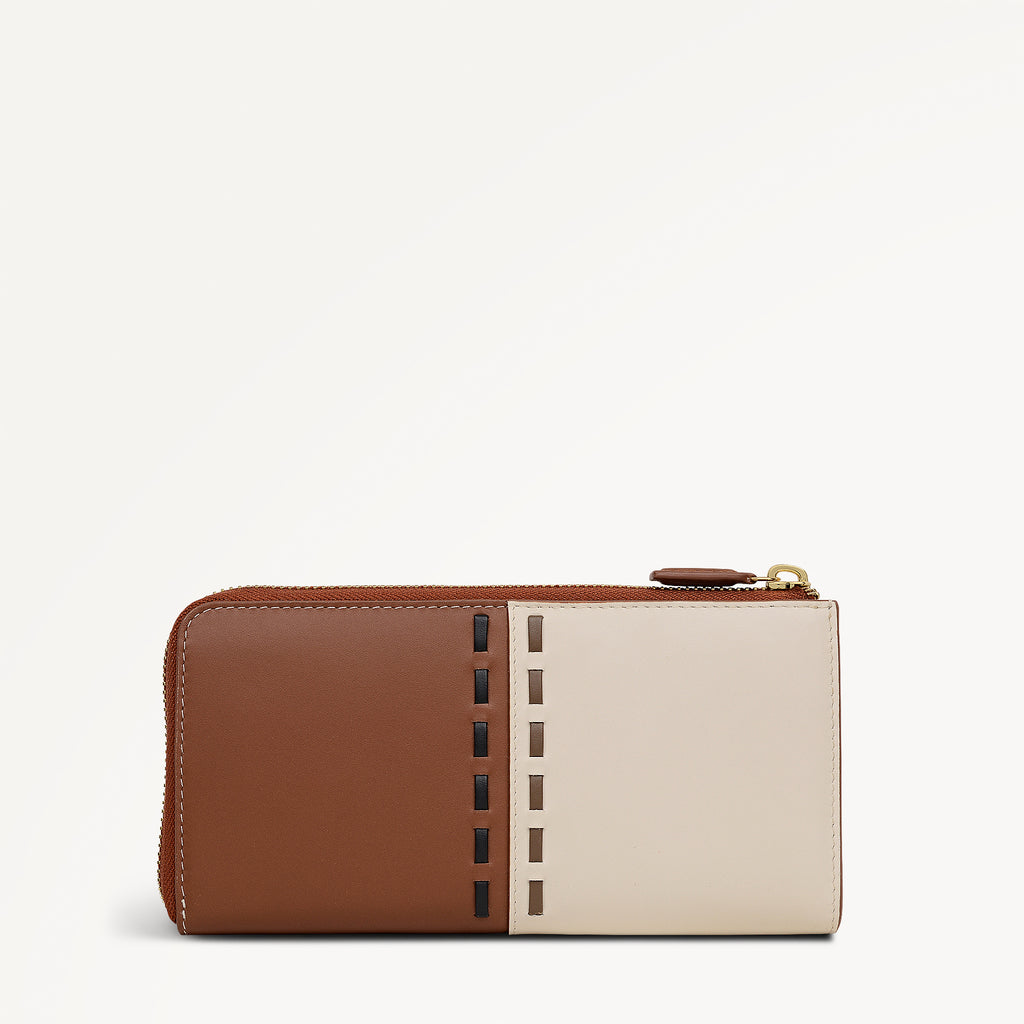 The Abbey - Patchwork Large Zip Around wallet Salt - 113186