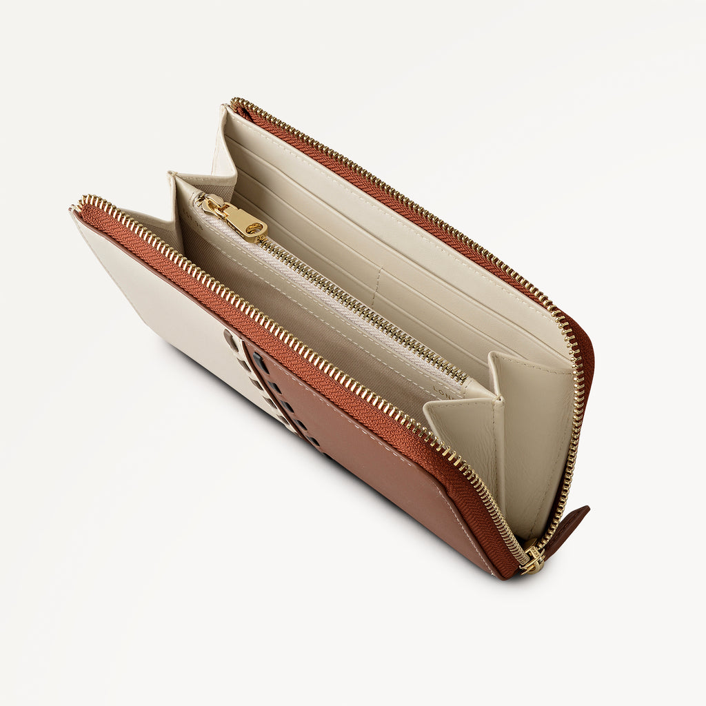 The Abbey - Patchwork Large Zip Around wallet Salt - 113186