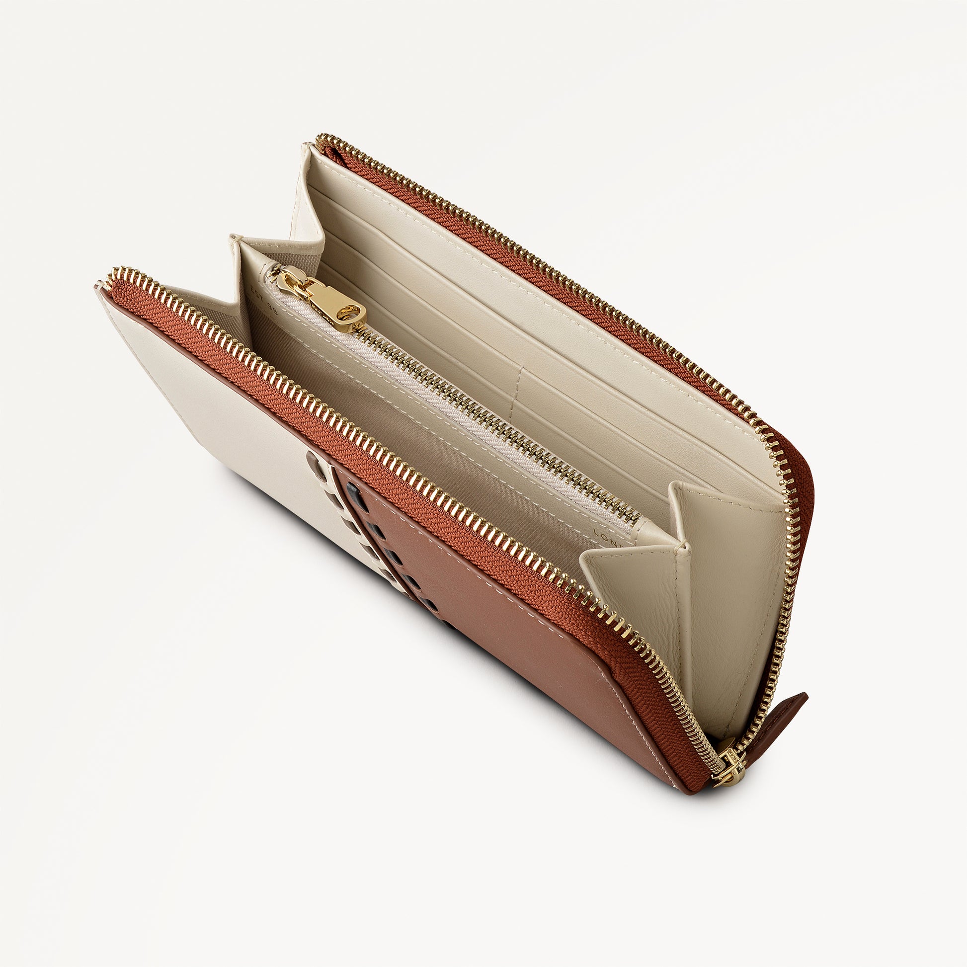 The Abbey - Patchwork Large Zip Around wallet Salt - 113186