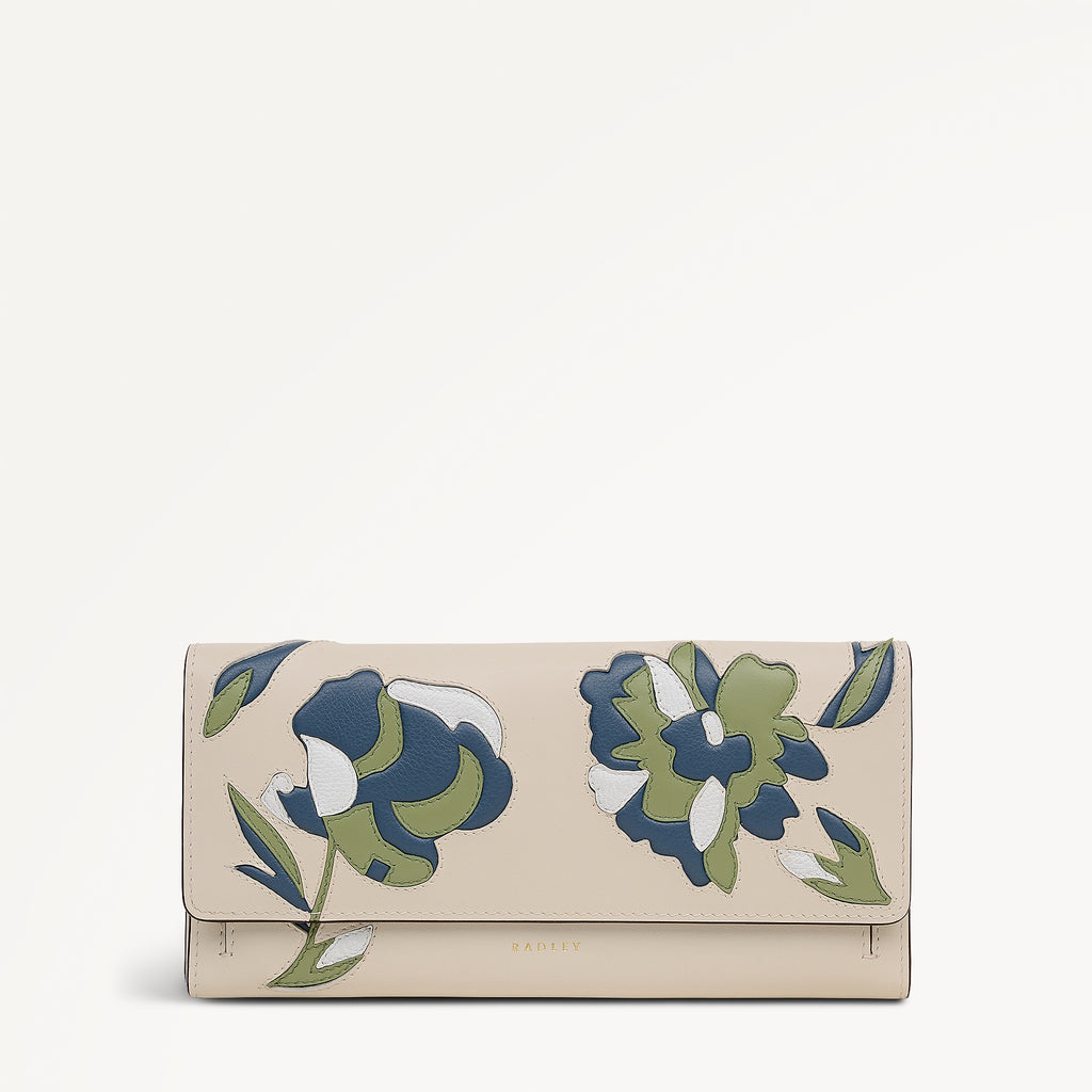 Floral Large Flapover Wallet Salt - 113207