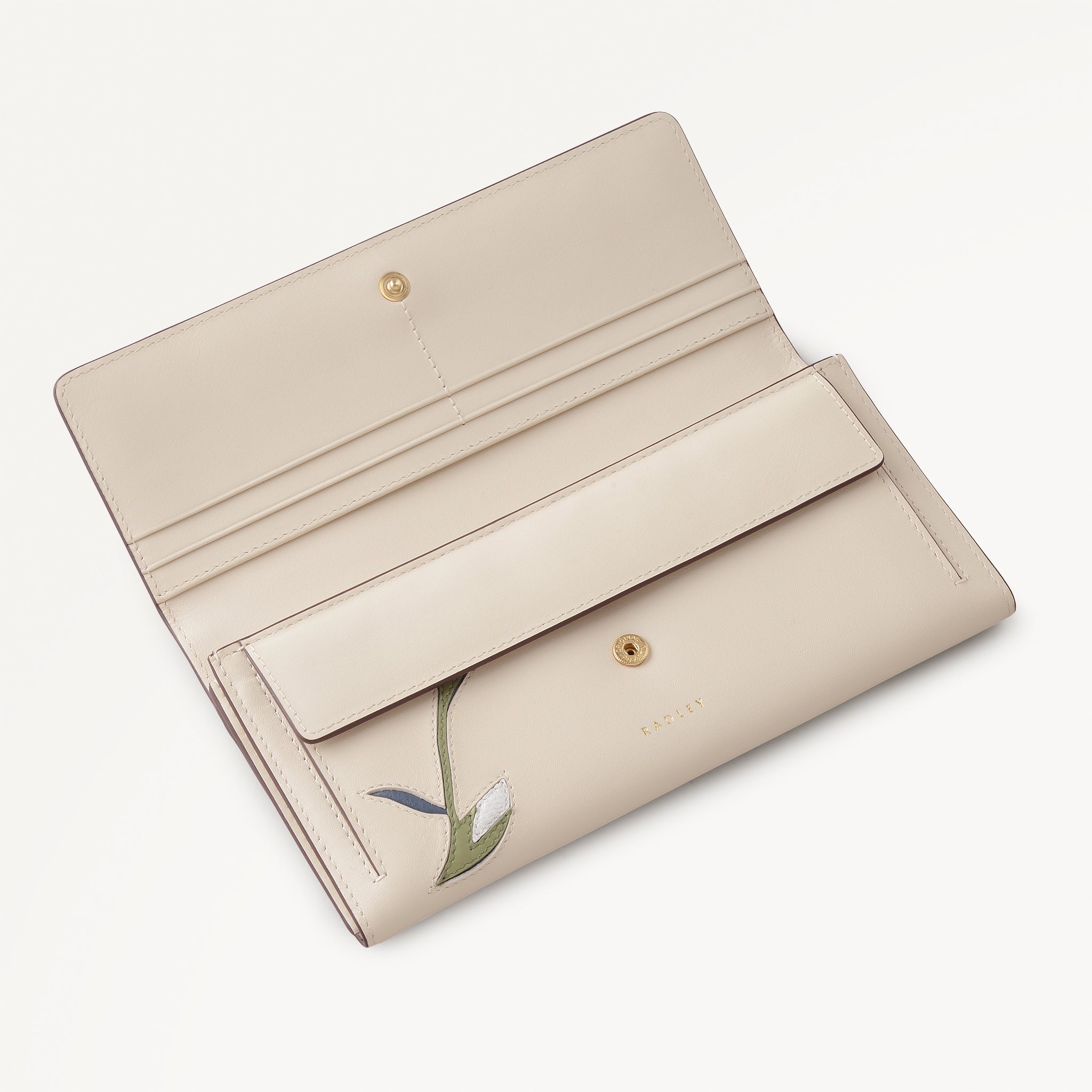 Floral Large Flapover Wallet Salt - 113207