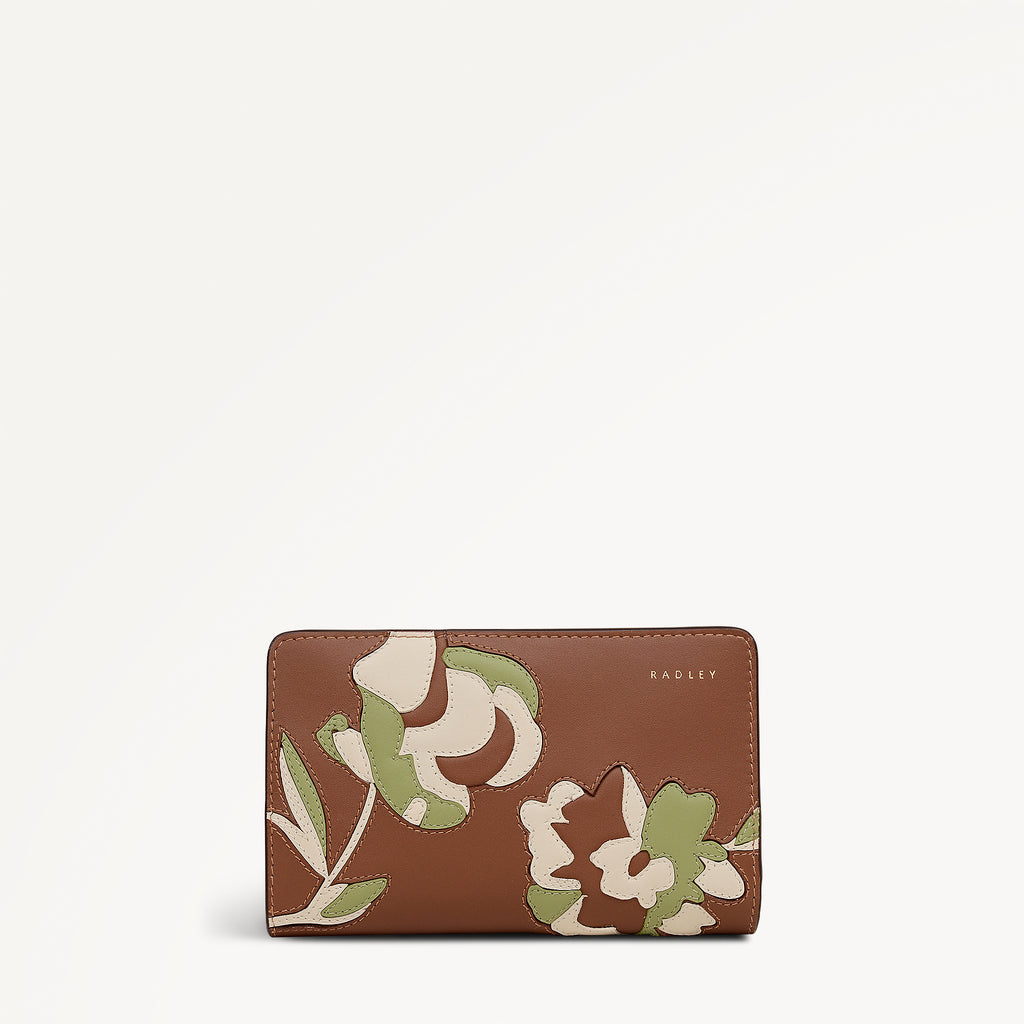 Floral Medium Bifold Wallet Cognac - 113209