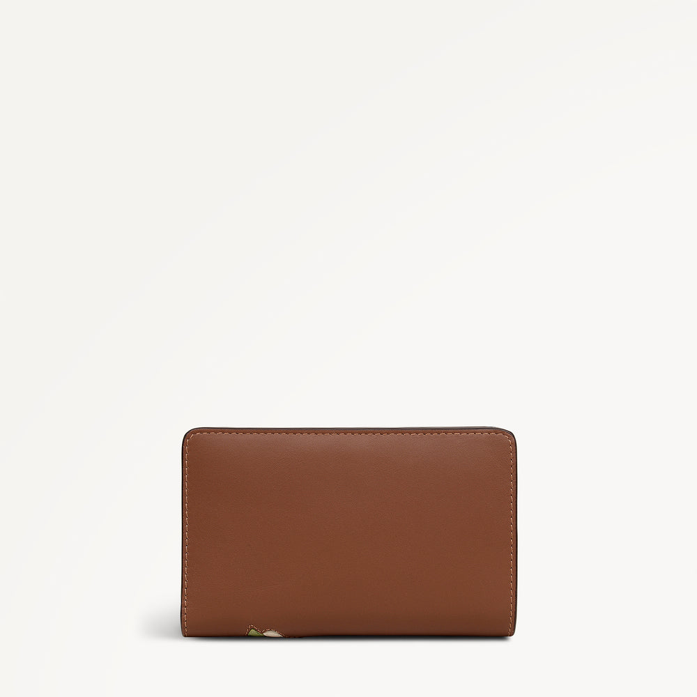 Floral Medium Bifold Wallet Cognac - 113209