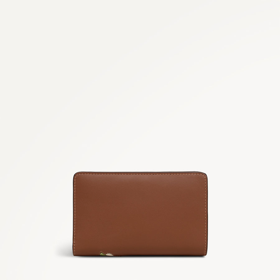Floral Medium Bifold Wallet Cognac - 113209
