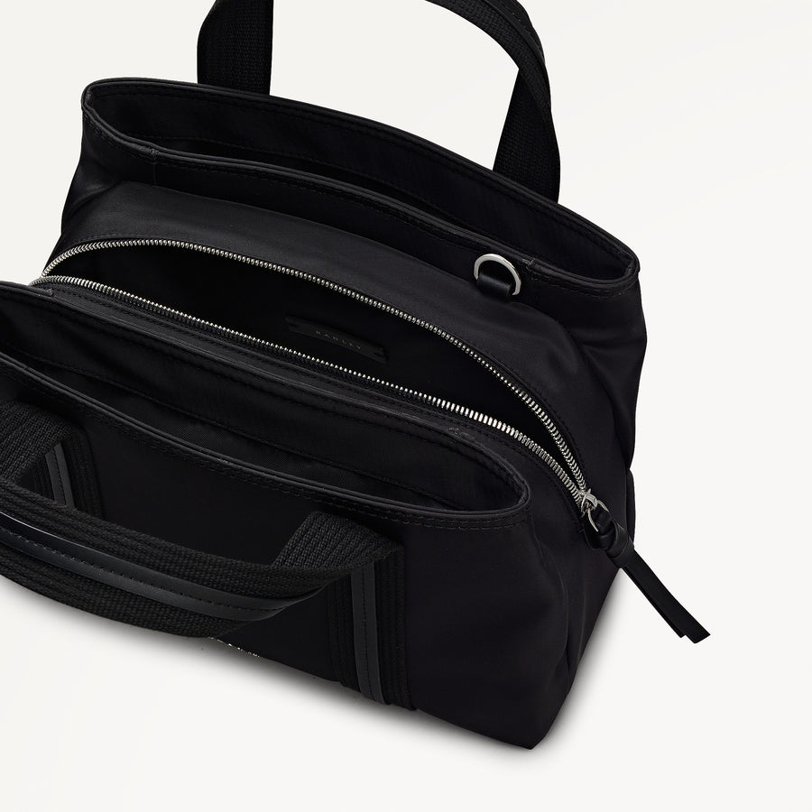 Halley Row Medium Ziptop Satchel Black - 113235