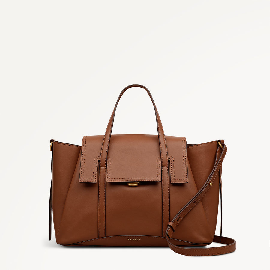 The Chancery Medium Flapover Satchel Cognac - 113239