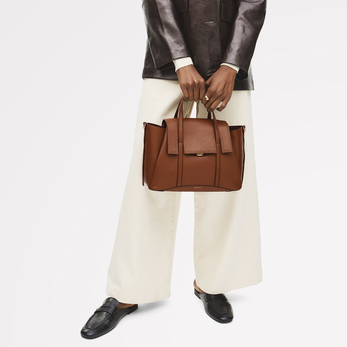The Chancery Medium Flapover Satchel Cognac - 113239