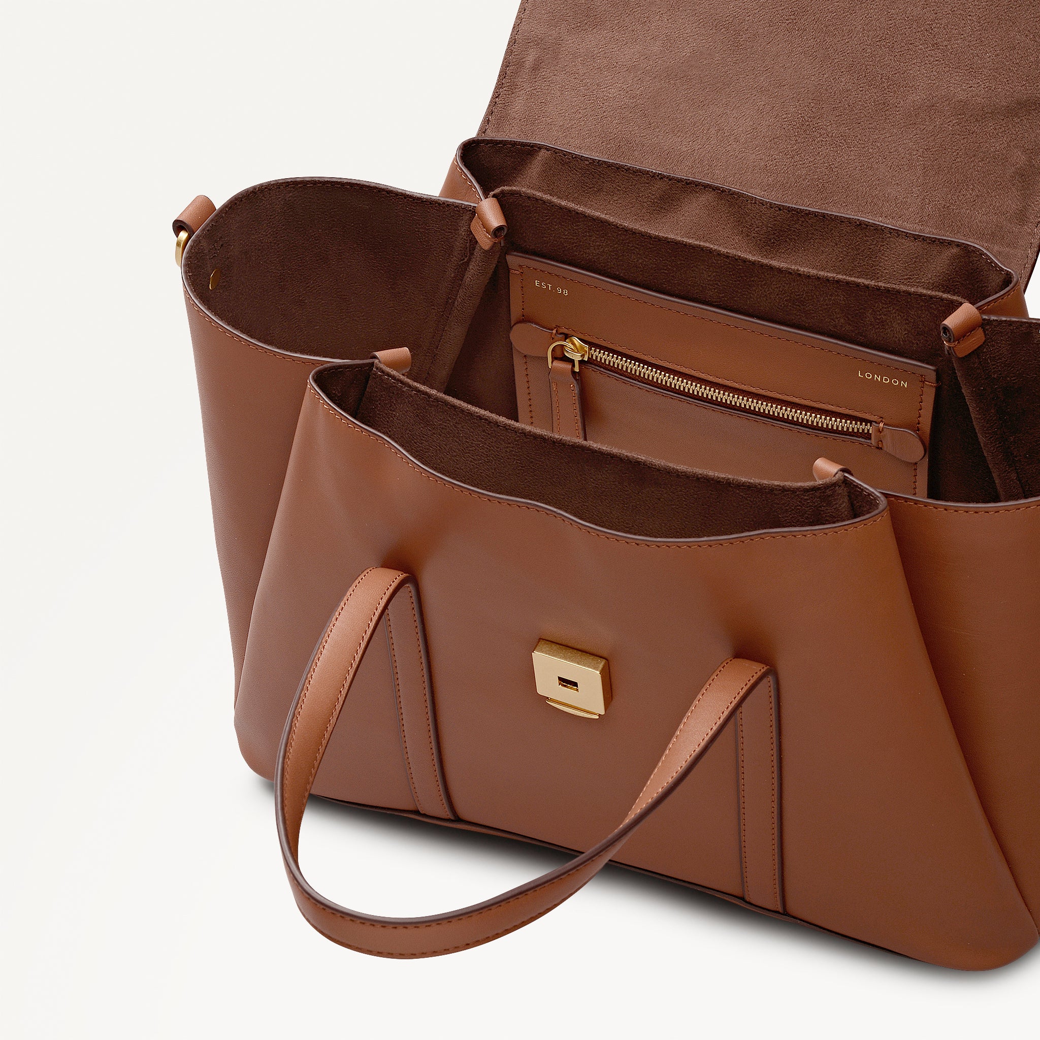 The Chancery Medium Flapover Satchel Cognac - 113239