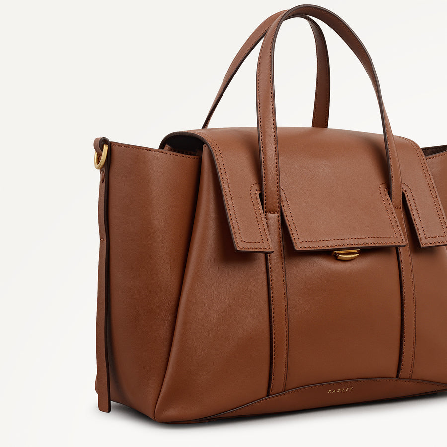 The Chancery Medium Flapover Satchel Cognac - 113239