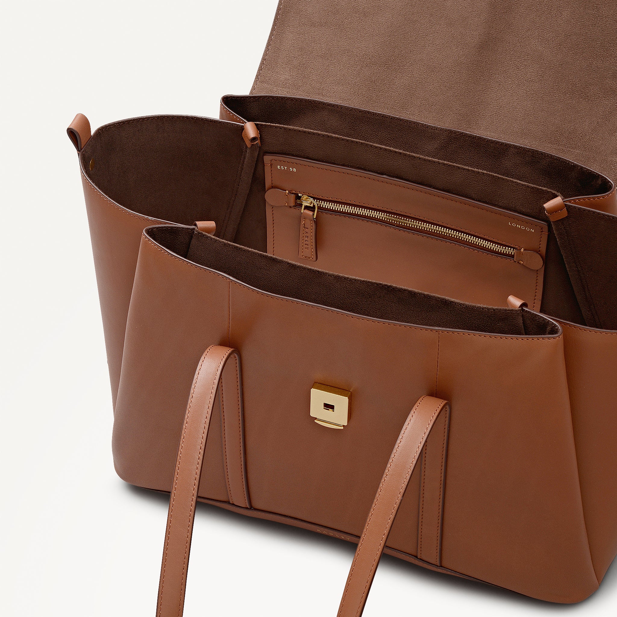 The Chancery Medium Flapover Shoulder Cognac - 113240