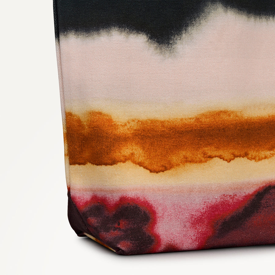 Ombre Stripe Small Open Top Satchel Black - 113248