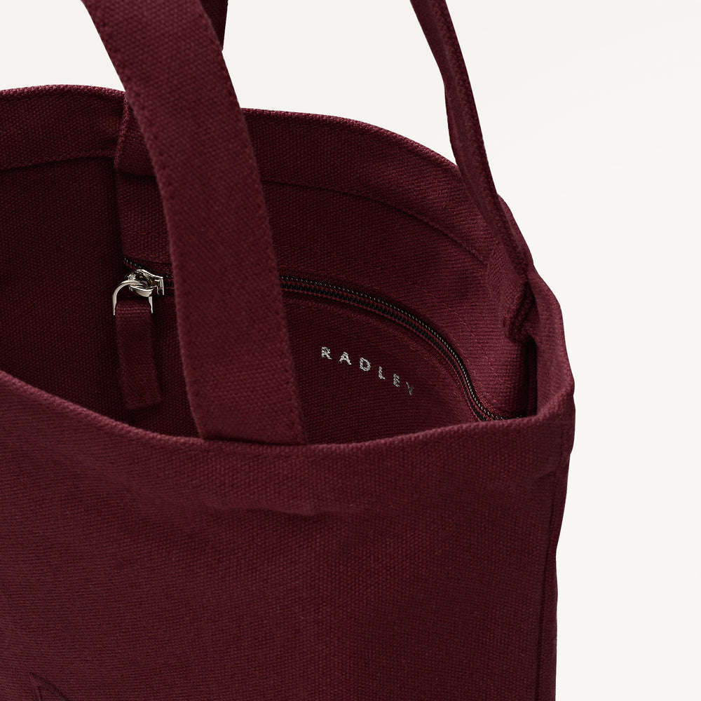 Radley Embroidery Small Open Top Satchel Dark Cherry - 113250