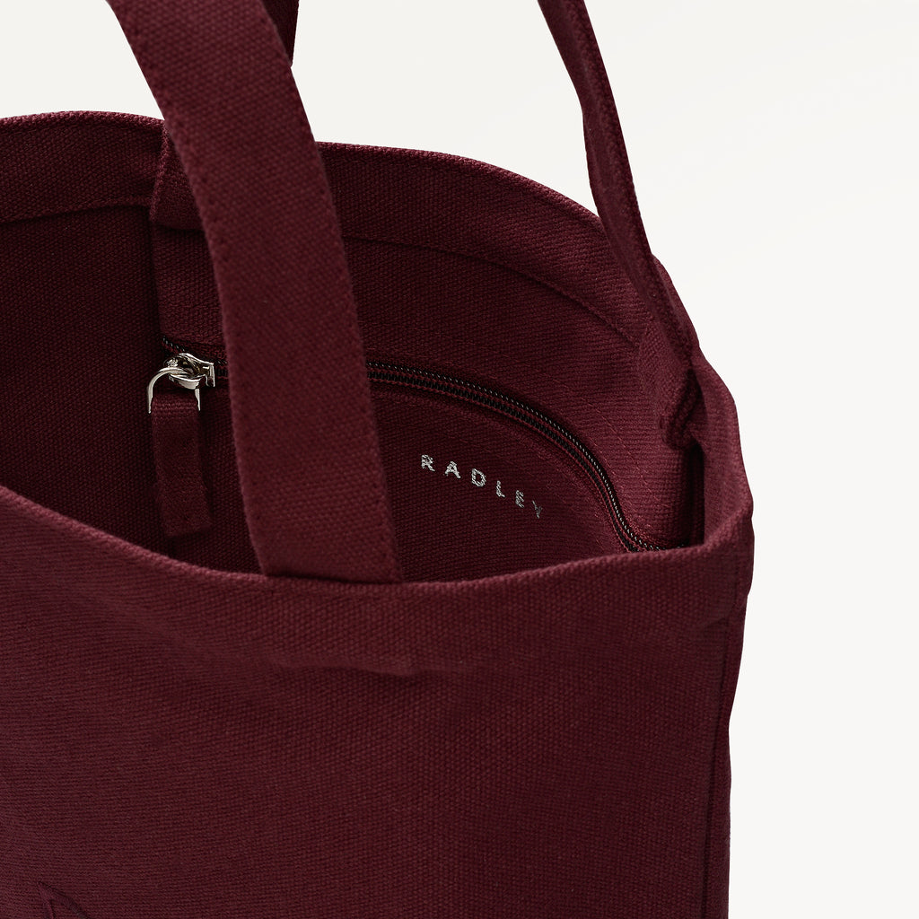 Radley Embroidery Small Open Top Satchel Dark Cherry - 113250