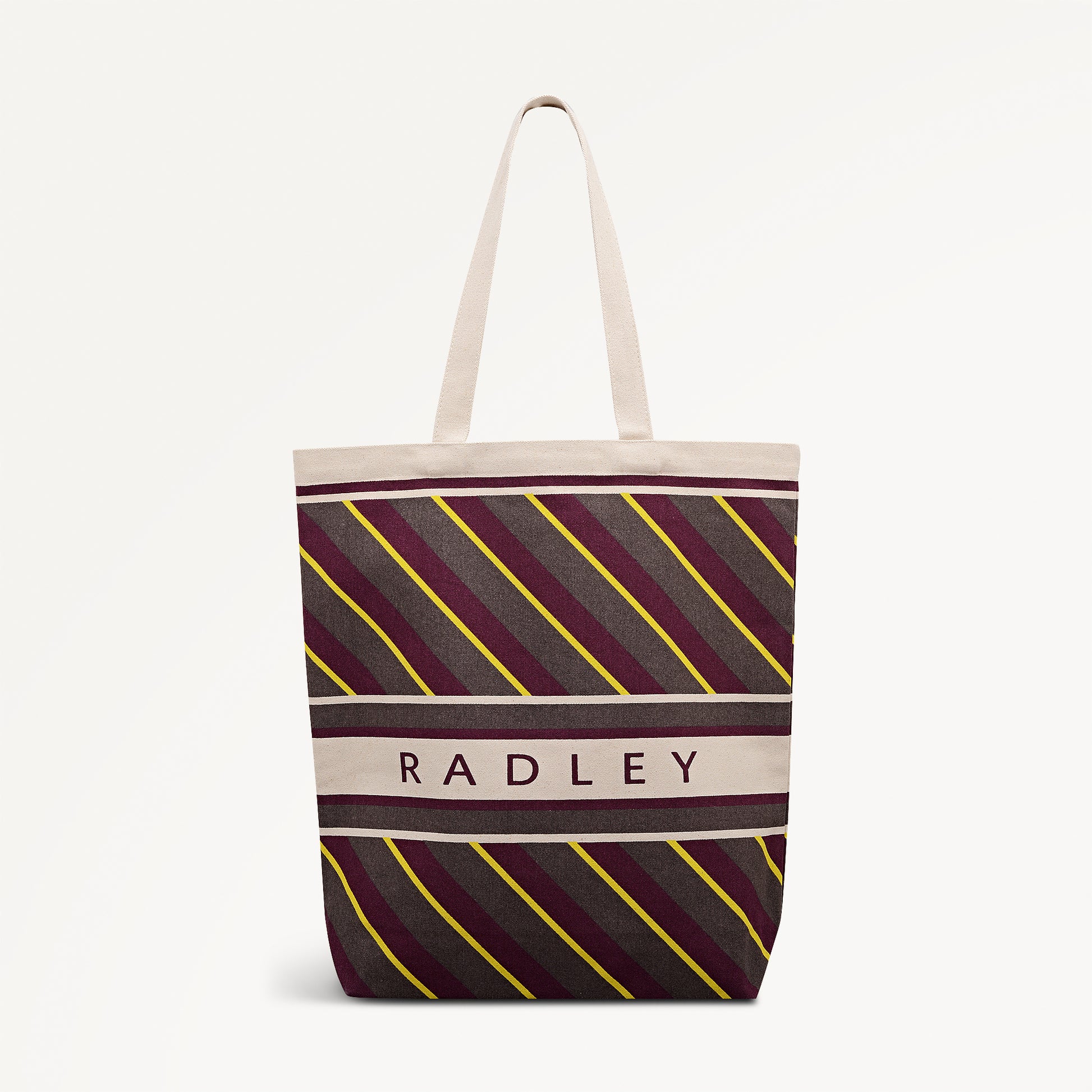 Radley Diagonal Stripe Extra Large Open Top Tote Coffee - 113252