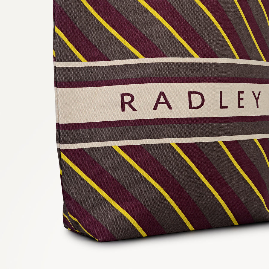 Radley Diagonal Stripe Extra Large Open Top Tote Coffee - 113252