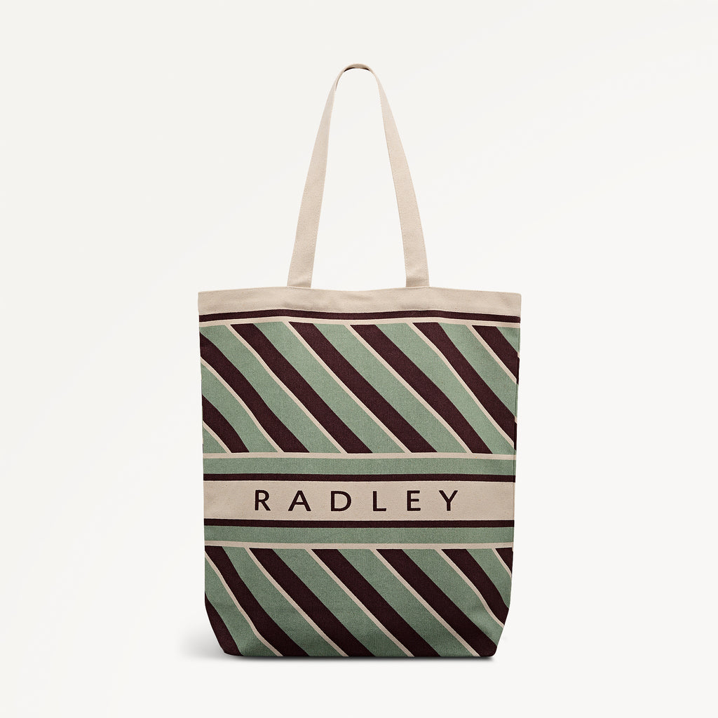 Radley Diagonal Stripe Extra Large Open Top Tote Pistachio - 113259