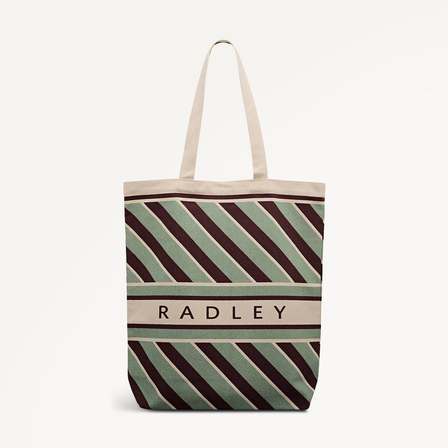 Radley Diagonal Stripe Extra Large Open Top Tote Pistachio - 113259