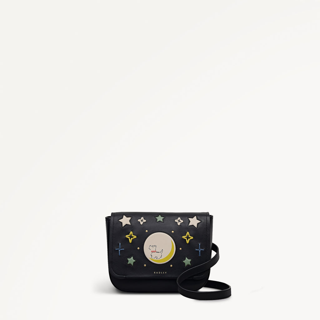 To The Moon Small Flapover Cross Body Black - 113297