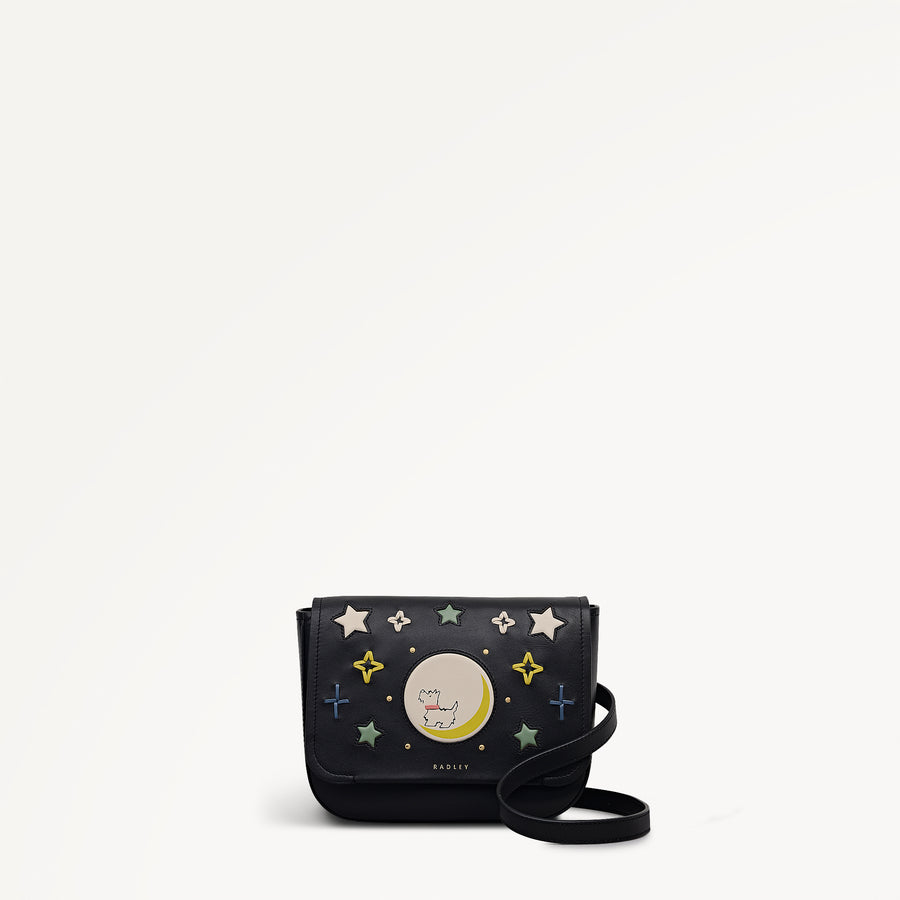To The Moon Small Flapover Cross Body Black - 113297