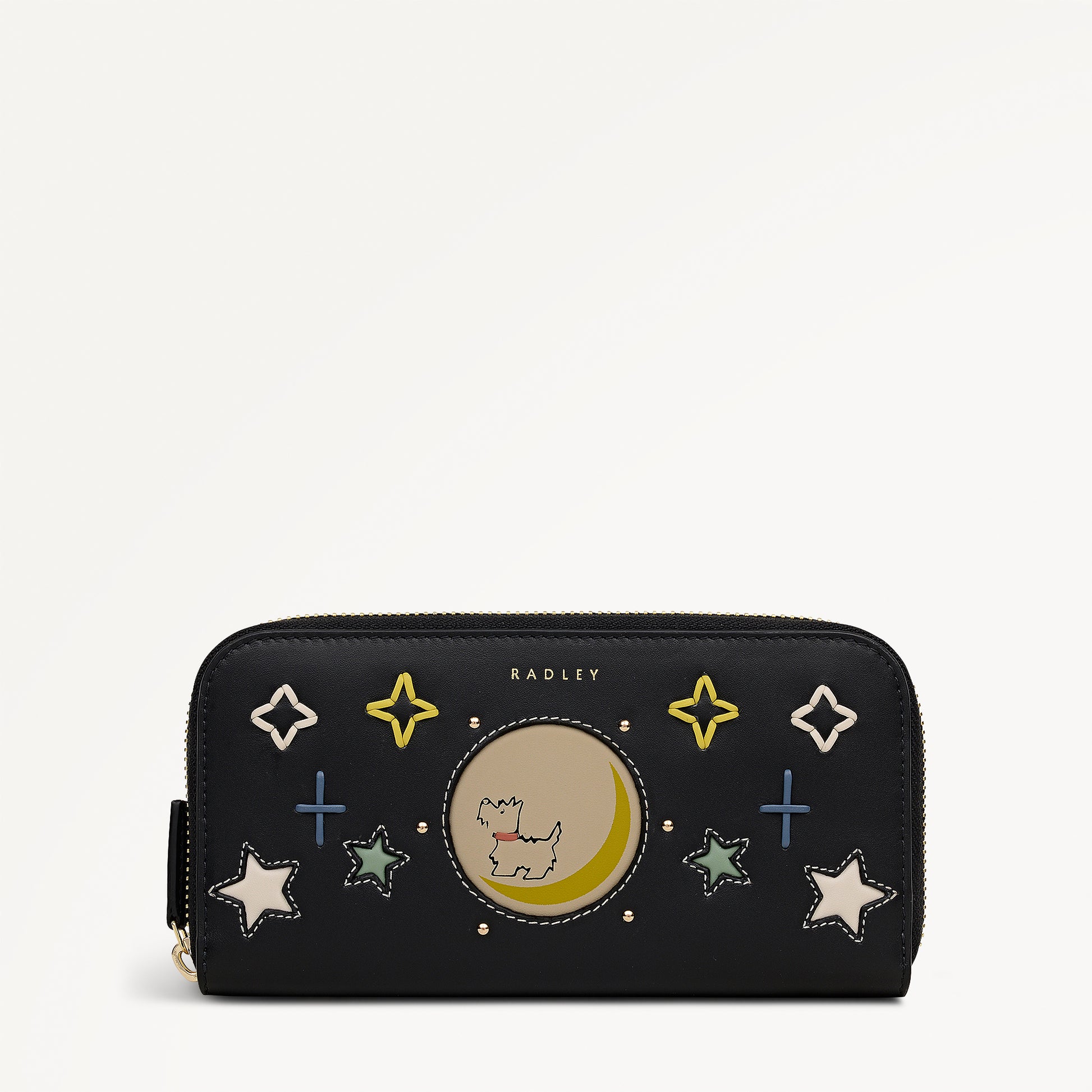 To The Moon Large Zip Around Wallet Black - 113304