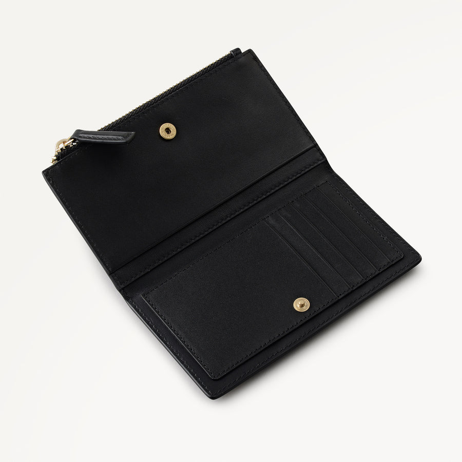 Pretty Petals Medium Ziptop Purse Black - 113351