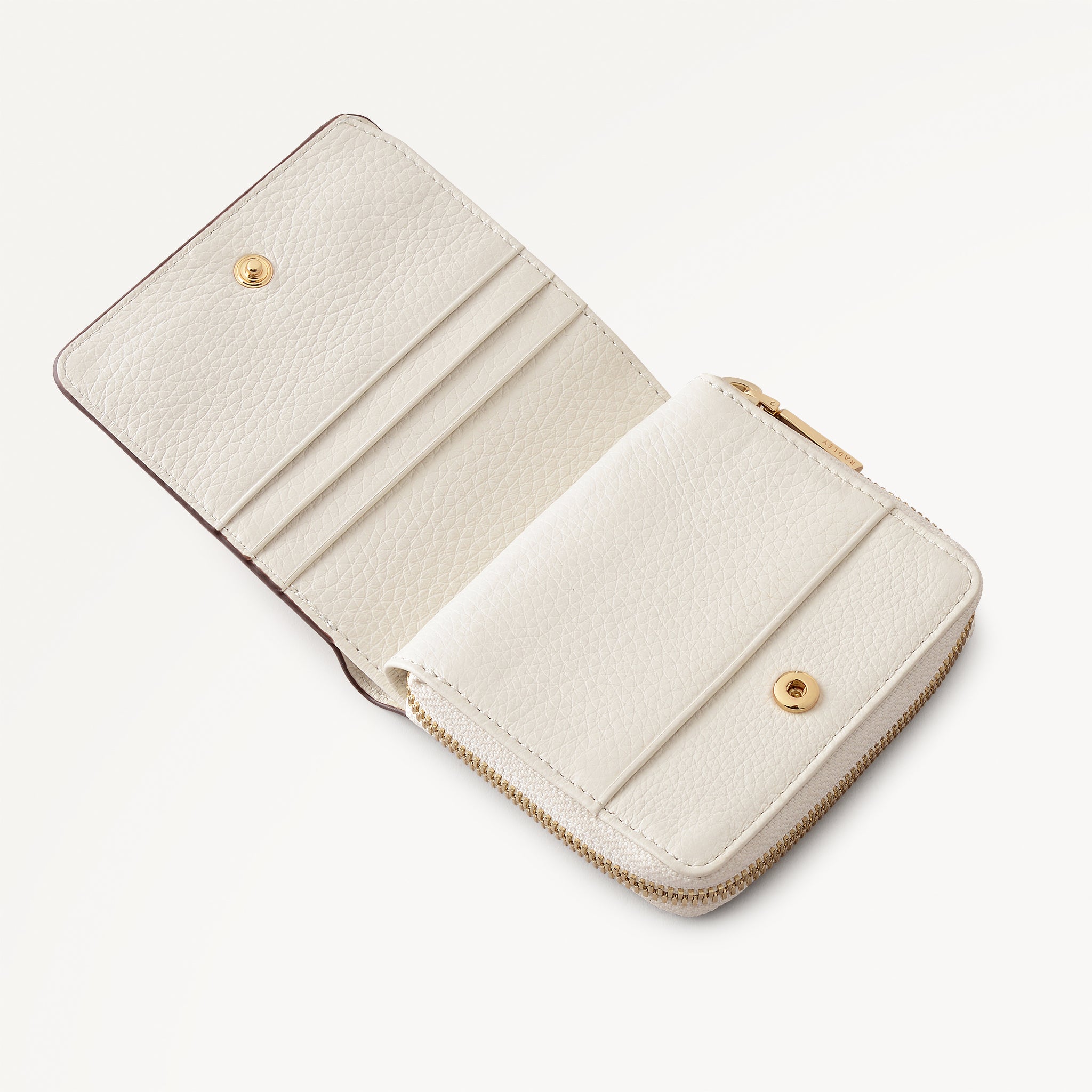 Dukes Place Leather Medium Zip Around wallet in Chalk  - 113375